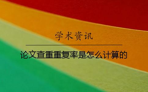 论文查重重复率是怎么计算的
